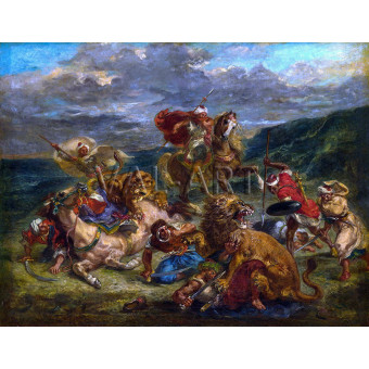 РЕПРОДУКЦИИ НА КАРТИНИ Ловът на лъвове - 2 (1861)